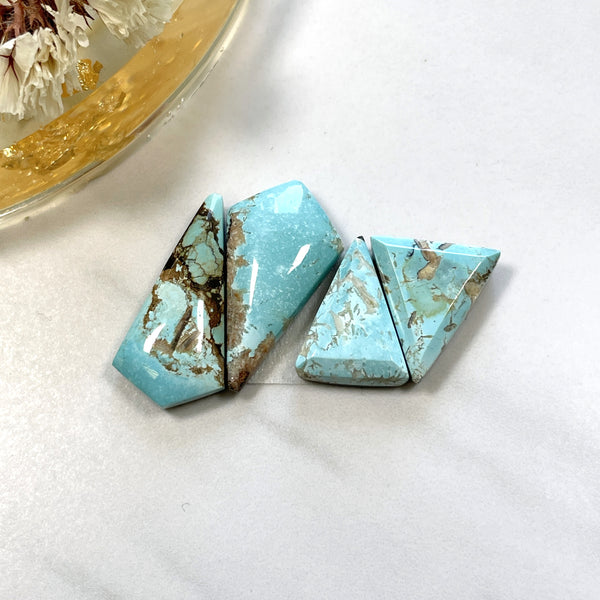 Large Sky Blue Mixed Sand Hill Turquoise, Set of 4 Background