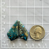 Large Ocean Blue Shield Ithaca Peak Turquoise, Set of 2 Dimensions