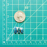 Small Ocean Blue Teardrop Prince Egyptian Turquoise, Set of 3 Dimensions