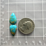 Small Sky Blue Teardrop Ithaca Peak Turquoise, Set of 2 Dimensions