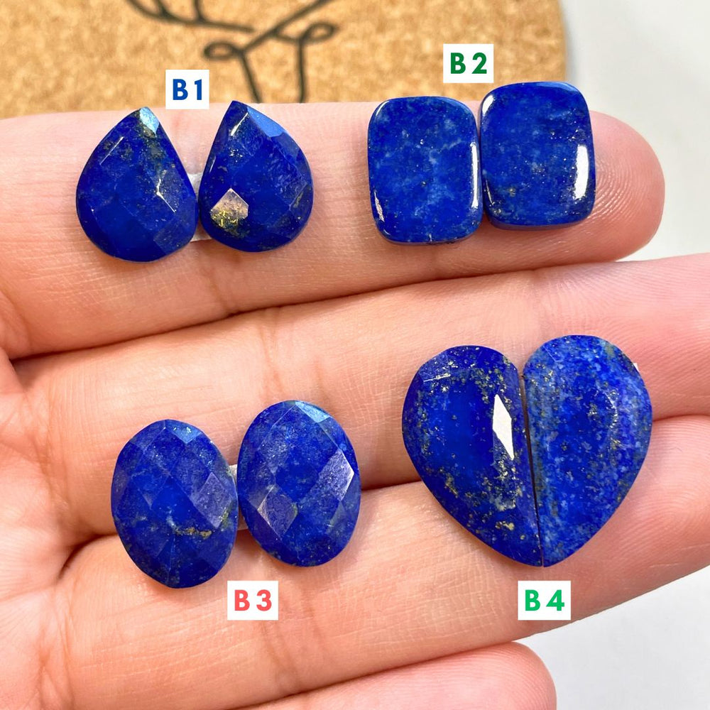 4. Medium Freeform Lapis Lazuli, Set of 2 - 102224 – Turquoise Moose