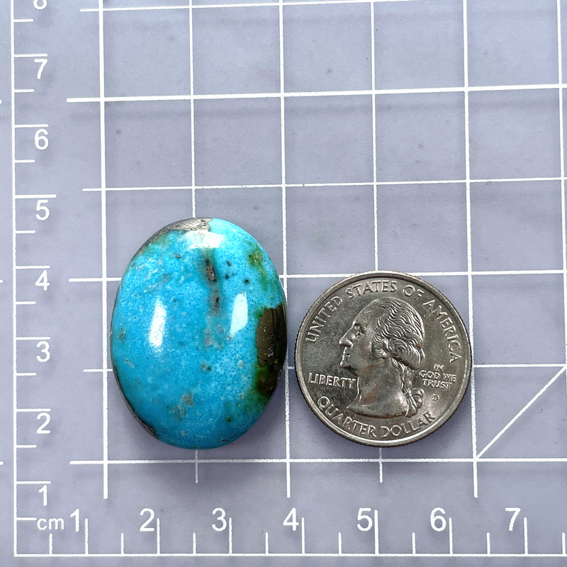 Large Sky Blue Oval Ithaca Peak Turquoise Dimensions