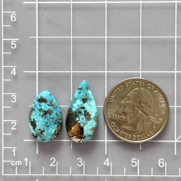 Large Sky Blue Teardrop Ithaca Peak Turquoise, Set of 2 Dimensions