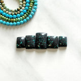 Medium Bamboo Green Bar Bamboo Mountain Turquoise, Set of 5 Background