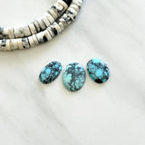 Small Sky Blue Oval Yungai Turquoise, Set of 3 Background