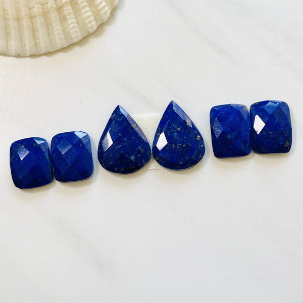 Small Deep Blue Mixed Lapis Lazuli, Set of 6 Background