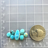 Small Sky Blue Mixed Mixed Turquoise, Set of 7 Dimensions
