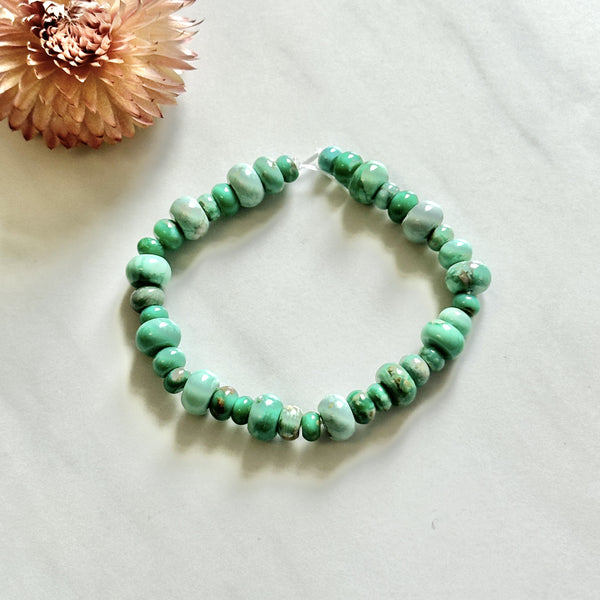 Sea Green Lucid Variscite Drum Beads Background