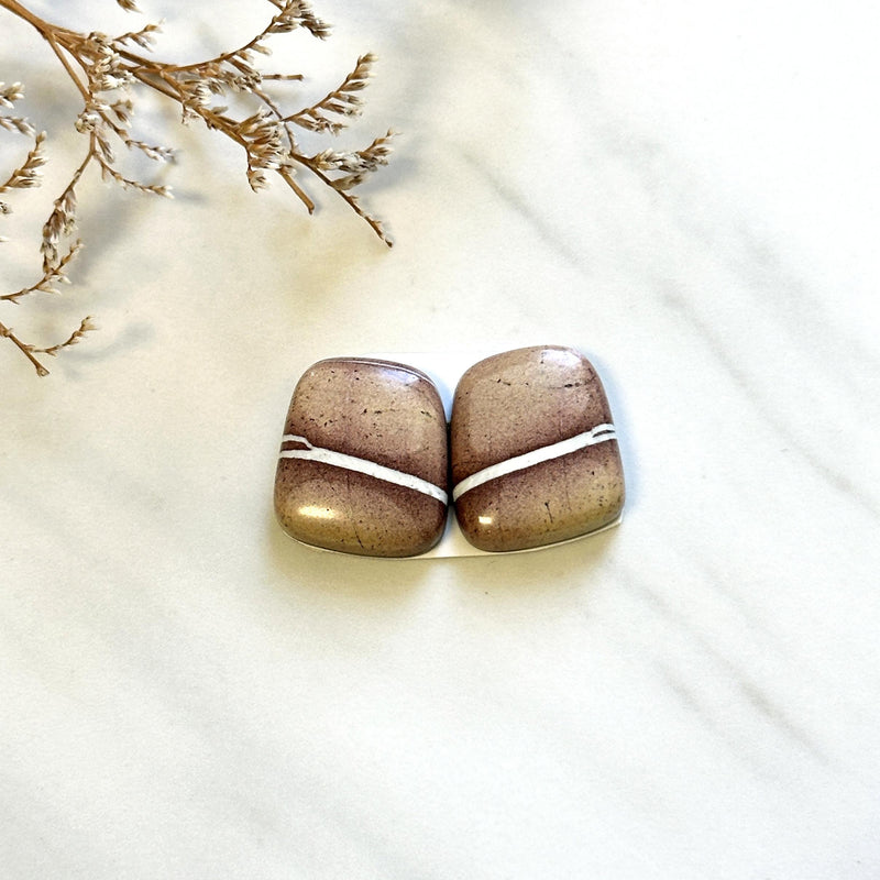 Large Red Freeform White Buffalo Dolomite, Set of 2 Background