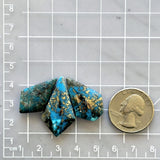 Large Ocean Blue Shield Ithaca Peak Turquoise, Set of 3 Dimensions