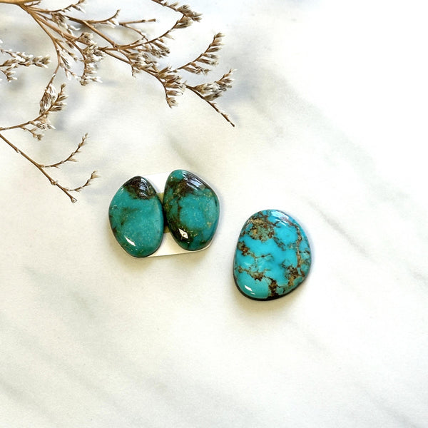 Medium Ocean Blue Freeform Number 8 Turquoise, Set of 3 Background