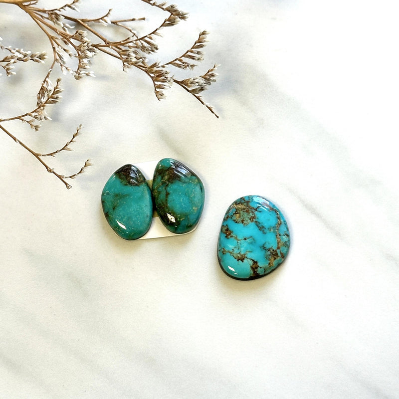 Medium Ocean Blue Freeform Number 8 Turquoise, Set of 3 Background