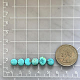 Small Sky Blue Mixed Sonora Turquoise, Set of 6 Dimensions