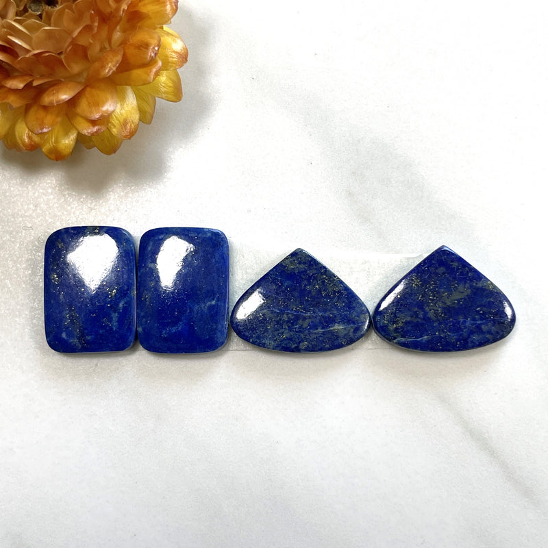 Small Deep Blue Mixed Lapis Lazuli, Set of 4 Background