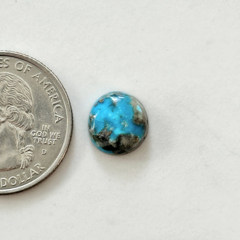 Small Sky Blue Round Bisbee Turquoise Dimensions