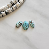 Small Sky Blue Oval Namtso Lake Turquoise, Set of 3 Background