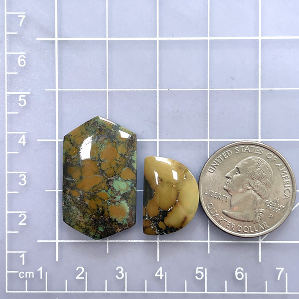 Large Earth Brown Mixed Treasure Mountain Turquoise, Set of 2 Dimensions