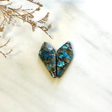 Large Ocean Blue Shield Ithaca Peak Turquoise, Set of 2 Background
