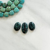 Medium Ocean Blue Oval Bamboo Mountain Turquoise, Set of 3 Background