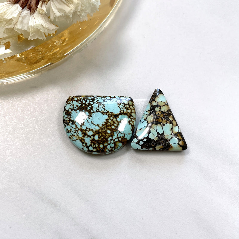 Medium Sky Blue Mixed Treasure Mountain Turquoise, Set of 2 Background