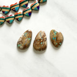 Medium Sky Blue Mixed Royston Turquoise, Set of 3 Background