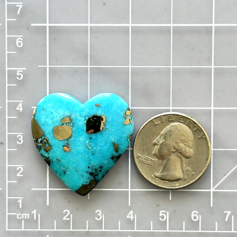 Large Sky Blue Heart Ithaca Peak Turquoise Dimensions