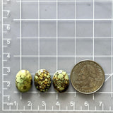 Medium Yellow Mixed Treasure Mountain Turquoise, Set of 3 Dimensions