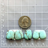 Small Faint Green Mixed Number 8 Turquoise, Set of 5 Dimensions