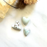 Medium Faint Blue Heart Sand Hill Turquoise, Set of 3 Background