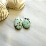 Medium Light Yellow Oval Crescent Lake Variscite, Set of 2 Background