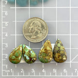 Medium Royal Orange Teardrop Treasure Mountain Turquoise, Set of 4 Dimensions
