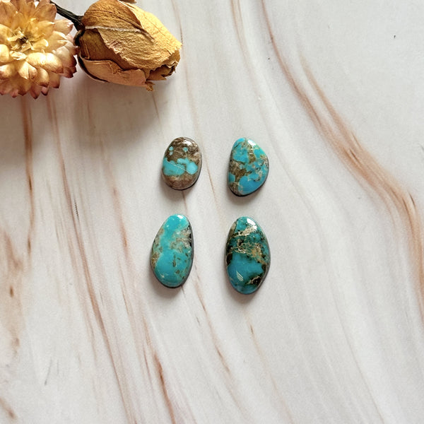 Small Mint Green Freeform Royston Turquoise, Set of 4 Background