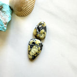 Medium Yellow Teardrop Treasure Mountain Turquoise, Set of 2 Background
