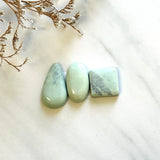 Large Faint Green Mixed Crescent Lake Variscite, Set of 3 Background