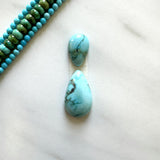 Small Sky Blue Teardrop Yungai Turquoise, Set of 2 Background