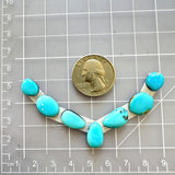 Small Sky Blue Freeform Sleeping Beauty Turquoise, Set of 7 Dimensions