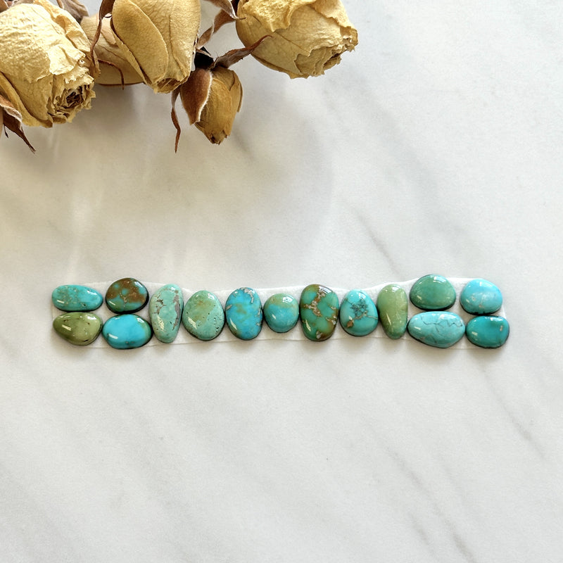Small Mixed Mixed Lone Mountain Turquoise, Set of 15 Background