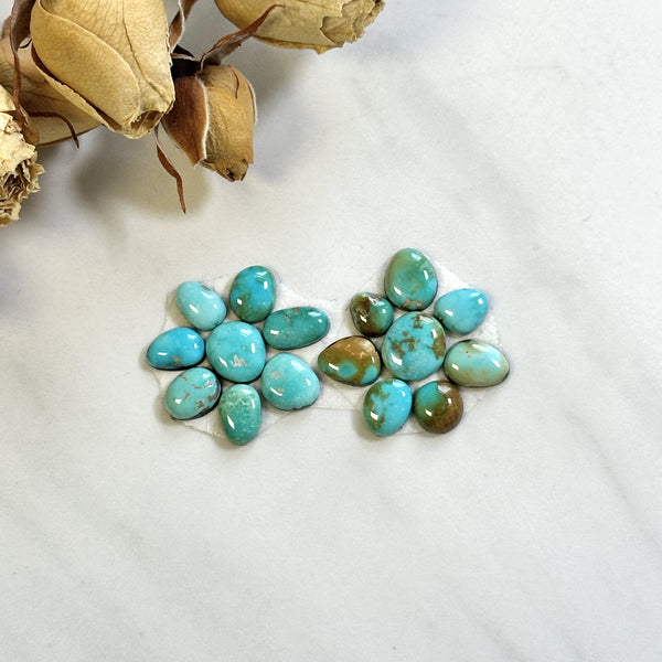 Small Sky Blue Mixed Lone Mountain Turquoise, Set of 16 Background