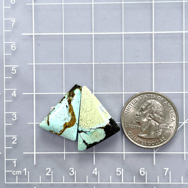 Medium Sky Blue Triangle Mixed Turquoise, Set of 2 Dimensions