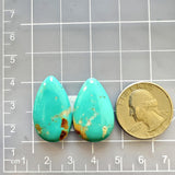Large Sky Blue Teardrop Royston Turquoise, Set of 2 Dimensions