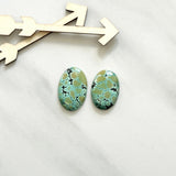 Medium Mint Green Oval Treasure Mountain Turquoise, Set of 2 Background