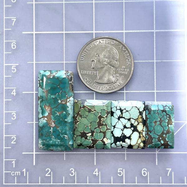 Medium Mixed Bar Mixed Turquoise, Set of 4 Dimensions