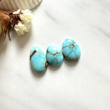 Small Sky Blue Teardrop Sonora Turquoise, Set of 3 Background