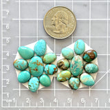 Small Sky Blue Mixed Mixed Turquoise, Set of 18 Dimensions