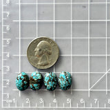 Small Sky Blue Oval Yungai Turquoise, Set of 4 Dimensions
