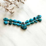 Small Sky Blue Mixed Lone Mountain Turquoise, Set of 17 Background
