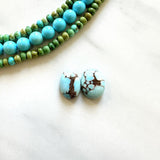 Small Sky Blue Oval Sonora Turquoise, Set of 2 Background
