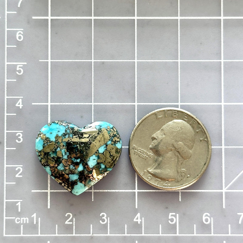 Large Sky Blue Heart Ithaca Peak Turquoise Dimensions