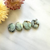 Small Mint Green Round Crescent Lake Variscite, Set of 4 Background