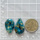 Large Ocean Blue Teardrop Ithaca Peak Turquoise, Set of 2 Dimensions